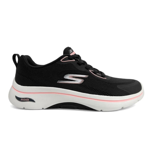 Detalhe - Tênis Skechers Feminino Go Walk Arch Fit 2.0 Cassy Preto