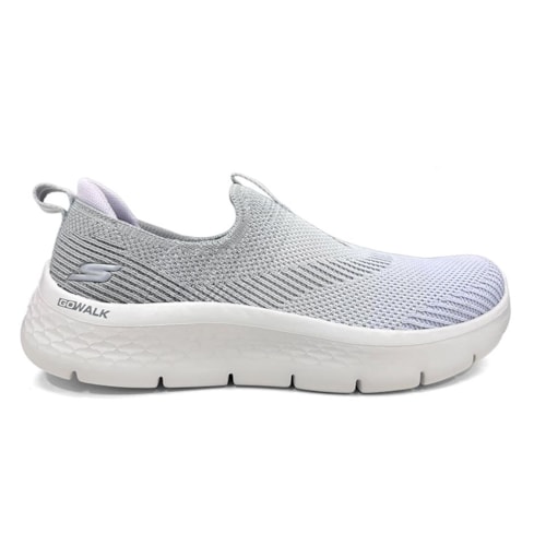 Detalhe - Tênis Skechers Feminino Go Walk Flex 124827 Cinza/Lavanda