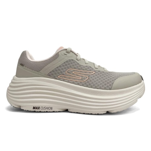 Detalhe - Tênis Skechers Feminino Max Cushioning 129470 Natural