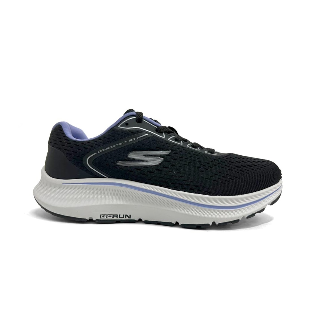 Tênis Skechers Go Run Consistent 2.0 128607 Preto/Lavanda Tênis Skechers Go Run Consistent 2.0 128607 Preto/Lavanda