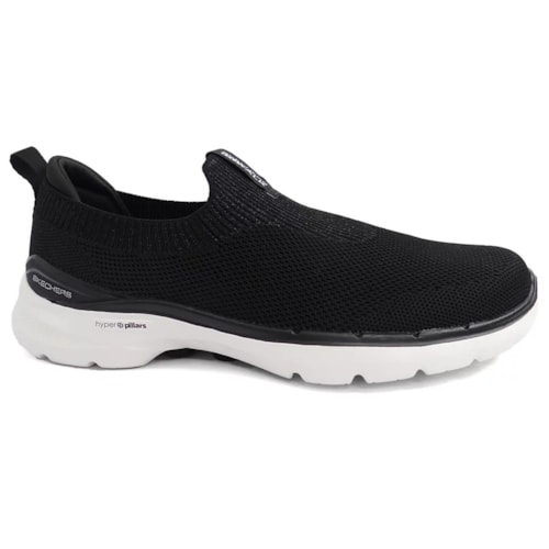 Tenis Skechers Go Walk 6 Vibrant Smile Preto/Branco