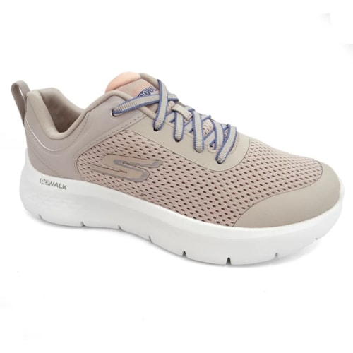 Tenis Skechers Go Walk Flex 124817 Castanho/Rosa