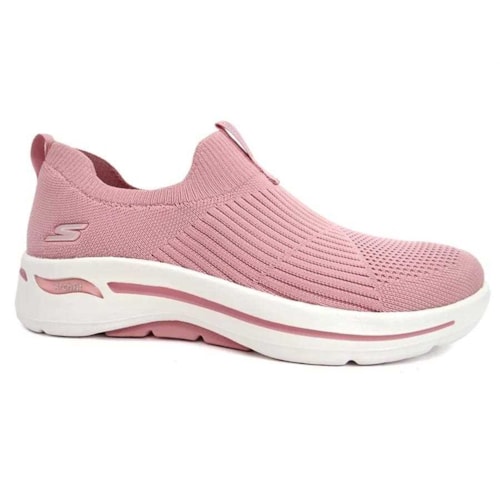 Tenis Skechers Go Walk March Fit - Iconic Rosa Claro