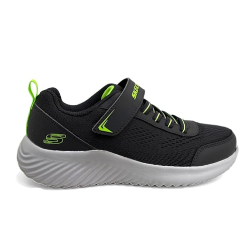 Detalhe - Tênis Skechers Infantil Esporte Bounder 403905O Preto