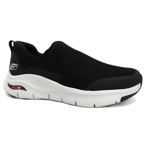 Tenis Skechers Masculino Arch Fit 232040 Preto/Branco