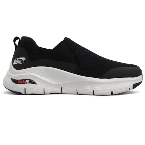 Detalhe - Tênis Skechers Masculino Arch Fit 232040 Preto/Branco