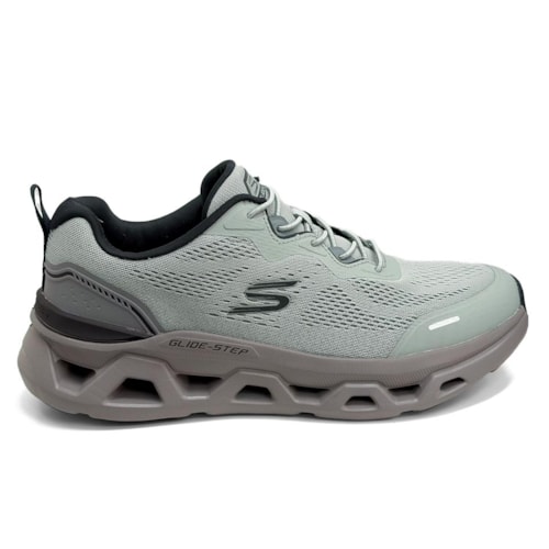 Detalhe - Tênis Skechers Masculino Esporte Glide-Step Altus 233029O Cinza