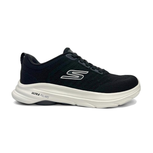 Detalhe - Tênis Skechers Masculino Go Walk 8 Day 216782 Preto/Branco