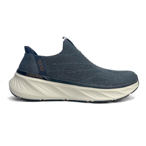 Detalhe - Tênis Skechers Masculino Slip-On Edgeride Commissioner Azul