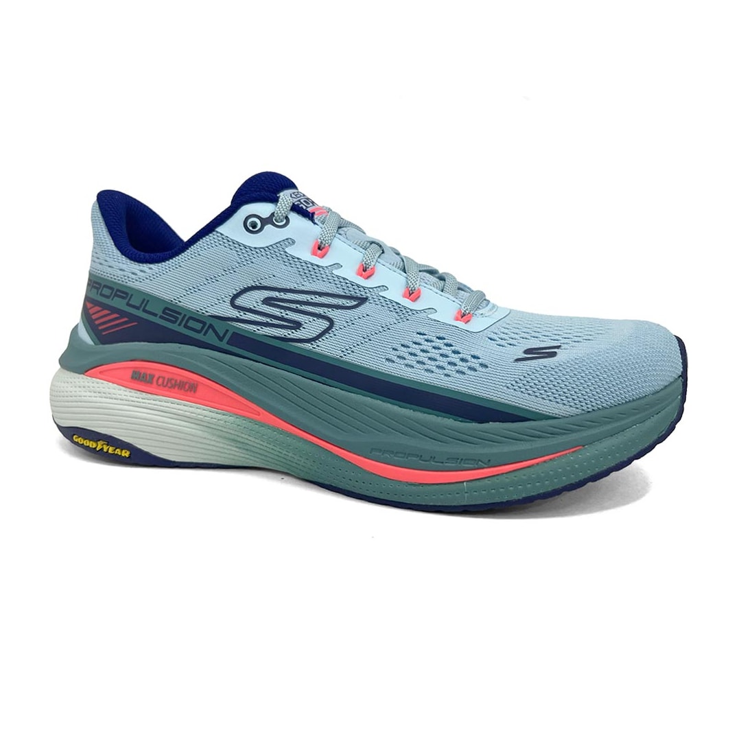 Tênis Skechers Max Cushioning Propulsion 128901 Azul Claro Tênis Skechers Max Cushioning Propulsion 128901 Azul Claro