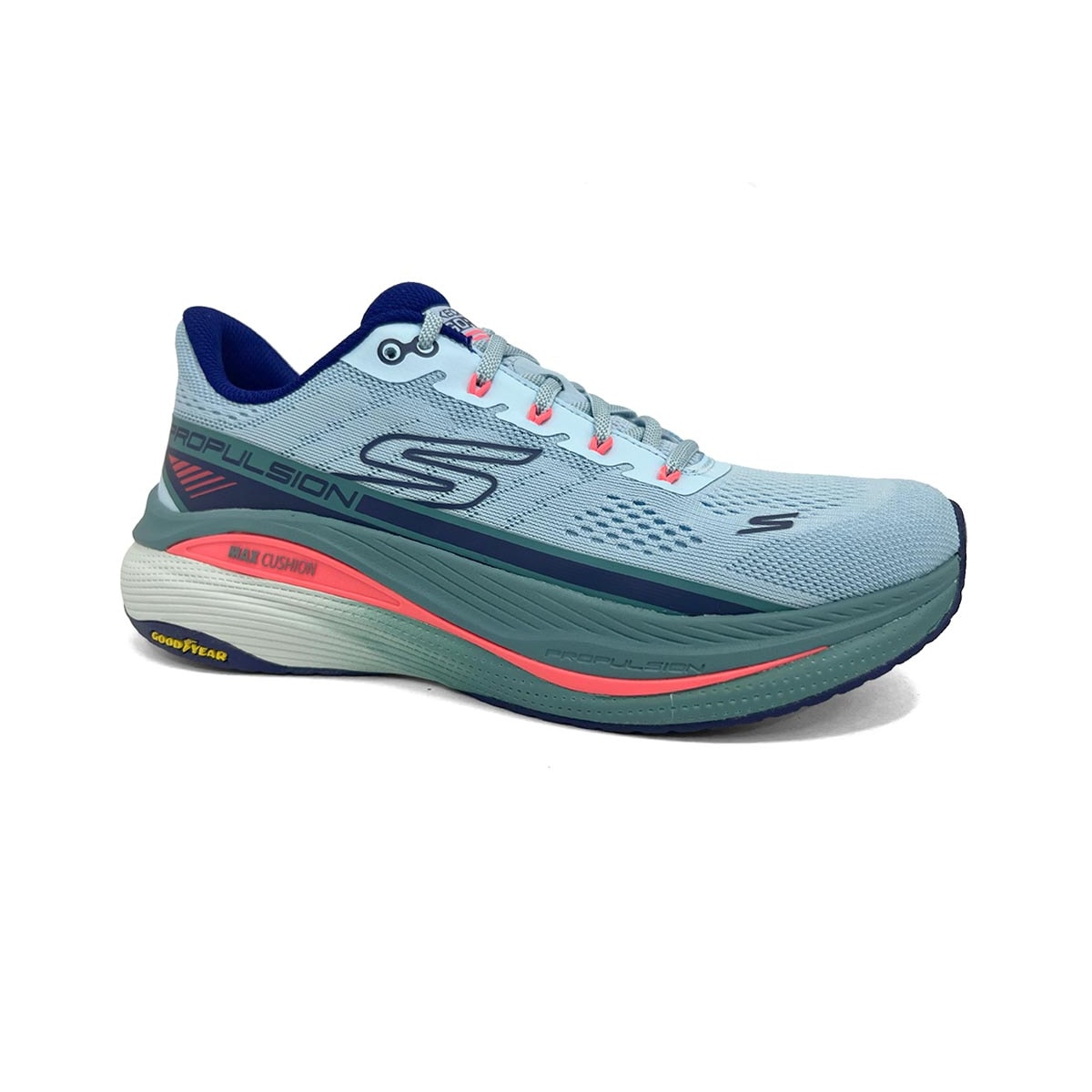 Tênis Skechers Max Cushioning Propulsion 128901 Azul Claro Tênis Skechers Max Cushioning Propulsion 128901 Azul Claro
