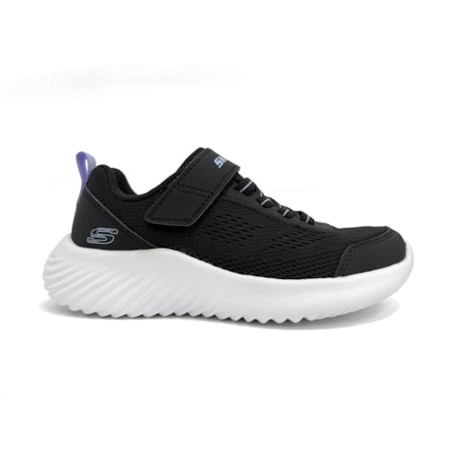 Detalhe - Tênis Skechers Menina Bounder Free And Easy 303622L Preto
