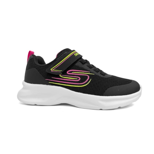 Detalhe - Tênis Skechers Menina Dynamatic-Nonstop 303577L Preto