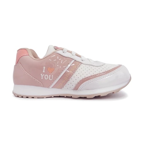 Tênis Street Infantil Menina 10.125 Jet Kids Branco/Rose