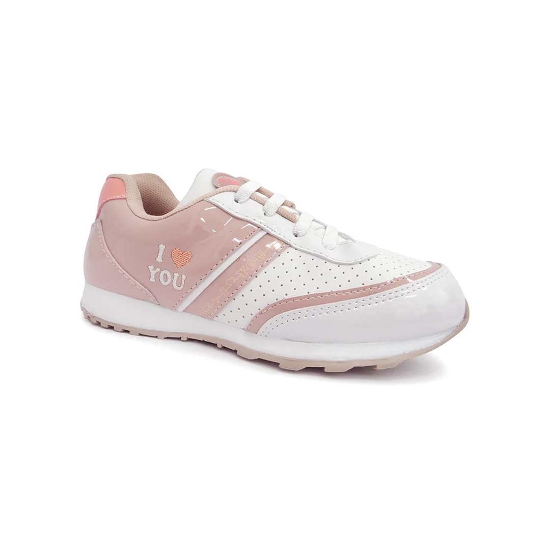 Tênis Street Infantil Menina 10.125 Jet Kids Branco/Rose Tênis Street Infantil Menina 10.125 Jet Kids Branco/Rose