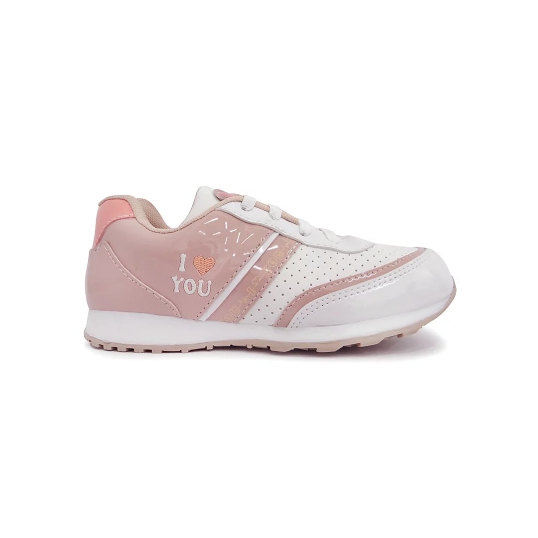 Tênis Street Infantil Menina 10.125 Jet Kids Branco/Rose Tênis Street Infantil Menina 10.125 Jet Kids Branco/Rose