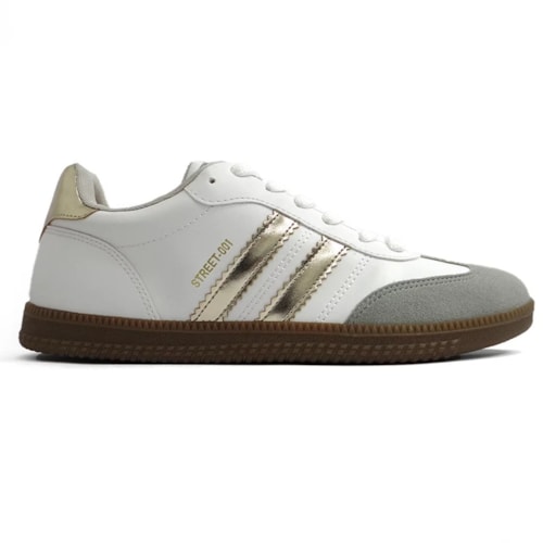 Tenis Sua Cia Casual 8355.15421 Branco/Dourado