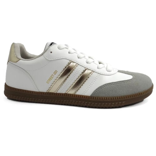 Tenis Sua Cia Casual 8355.15421 Branco/Dourado