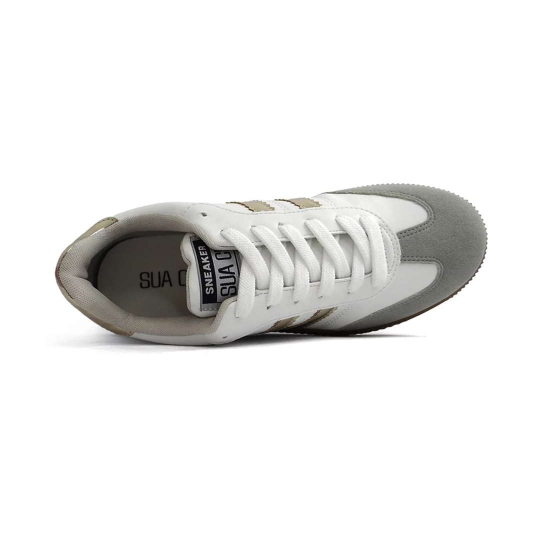 Tênis Sua Cia Casual 8355.15421 Branco/Dourado