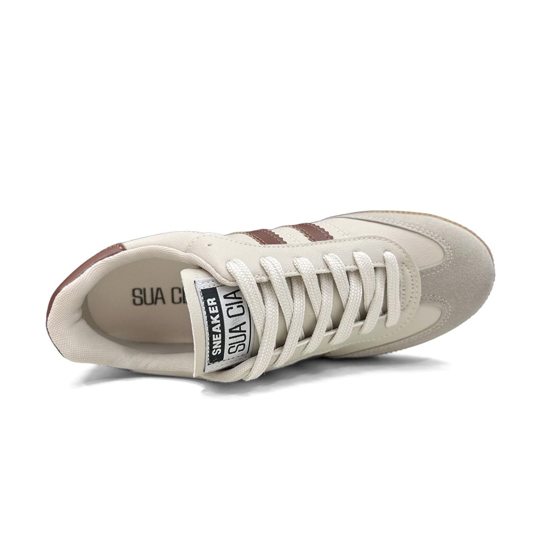 Tênis Sua Cia Casual 8355.16327 Off White/Marrone Tênis Sua Cia Casual 8355.16327 Off White/Marrone