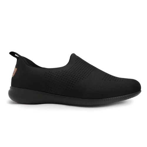 Detalhe - Tênis Usaflex Casual Conforto Af0607 Preto/Preto