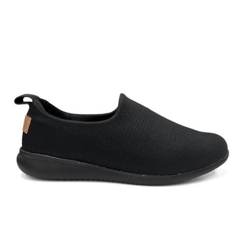 Detalhe - Tênis Usaflex Casual Conforto Af0607 Preto/Preto