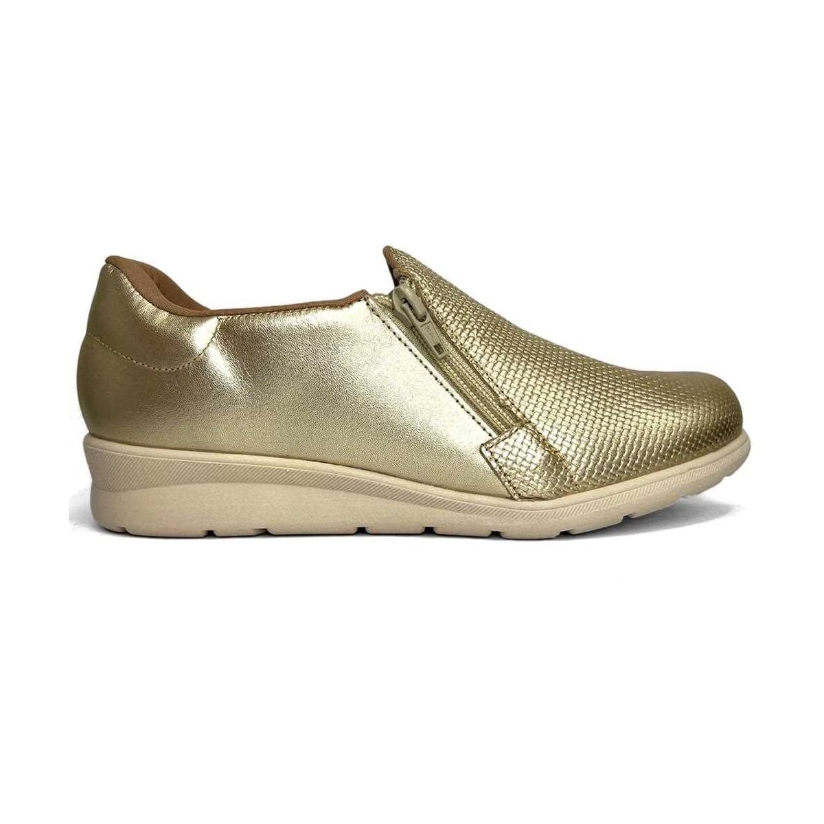 Tênis Usaflex Casual De Couro Slip On Mm1801003 Ouro Light Tênis Usaflex Casual De Couro Slip On Mm1801003 Ouro Light