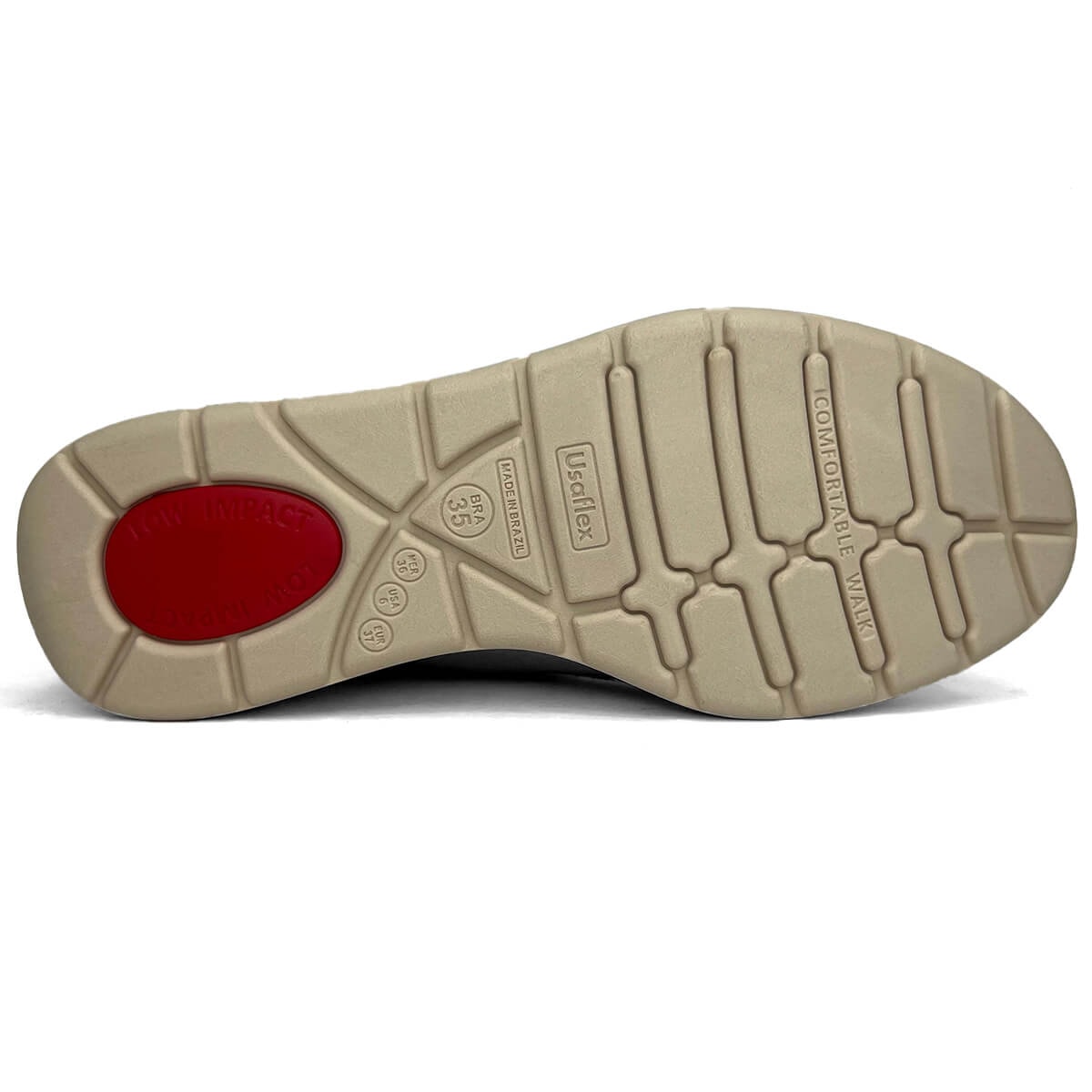 Tênis Usaflex Casual De Couro Slip On Mm1801003 Ouro Light