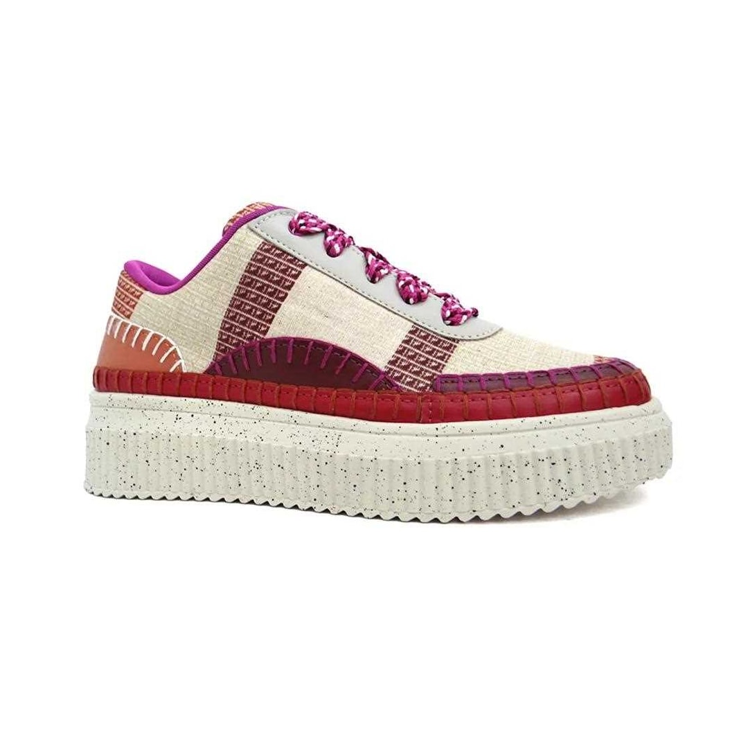 Tênis Valentina Casual 605003 Bege/Amora/Scarlet