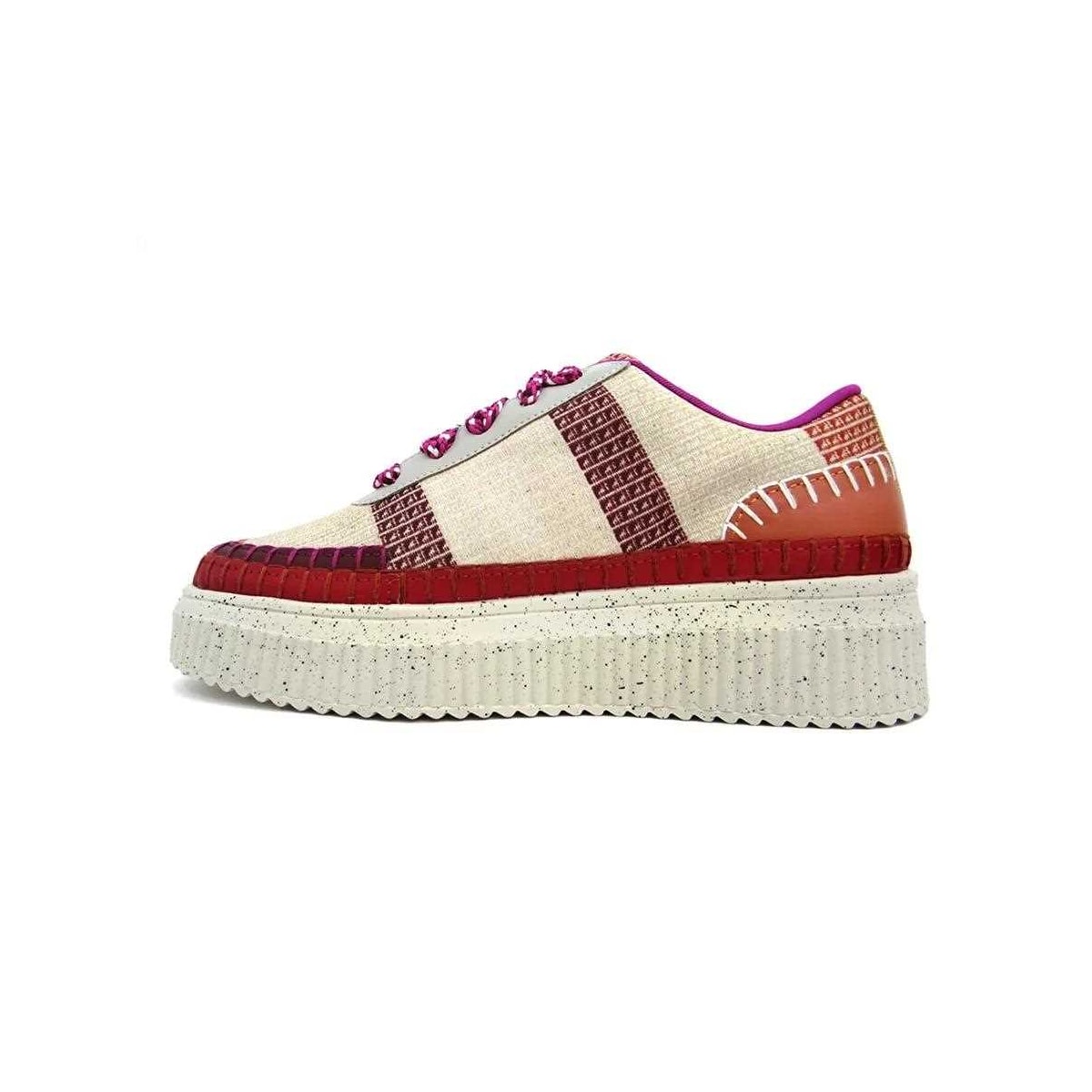Tênis Valentina Casual 605003 Bege/Amora/Scarlet Tênis Valentina Casual 605003 Bege/Amora/Scarlet
