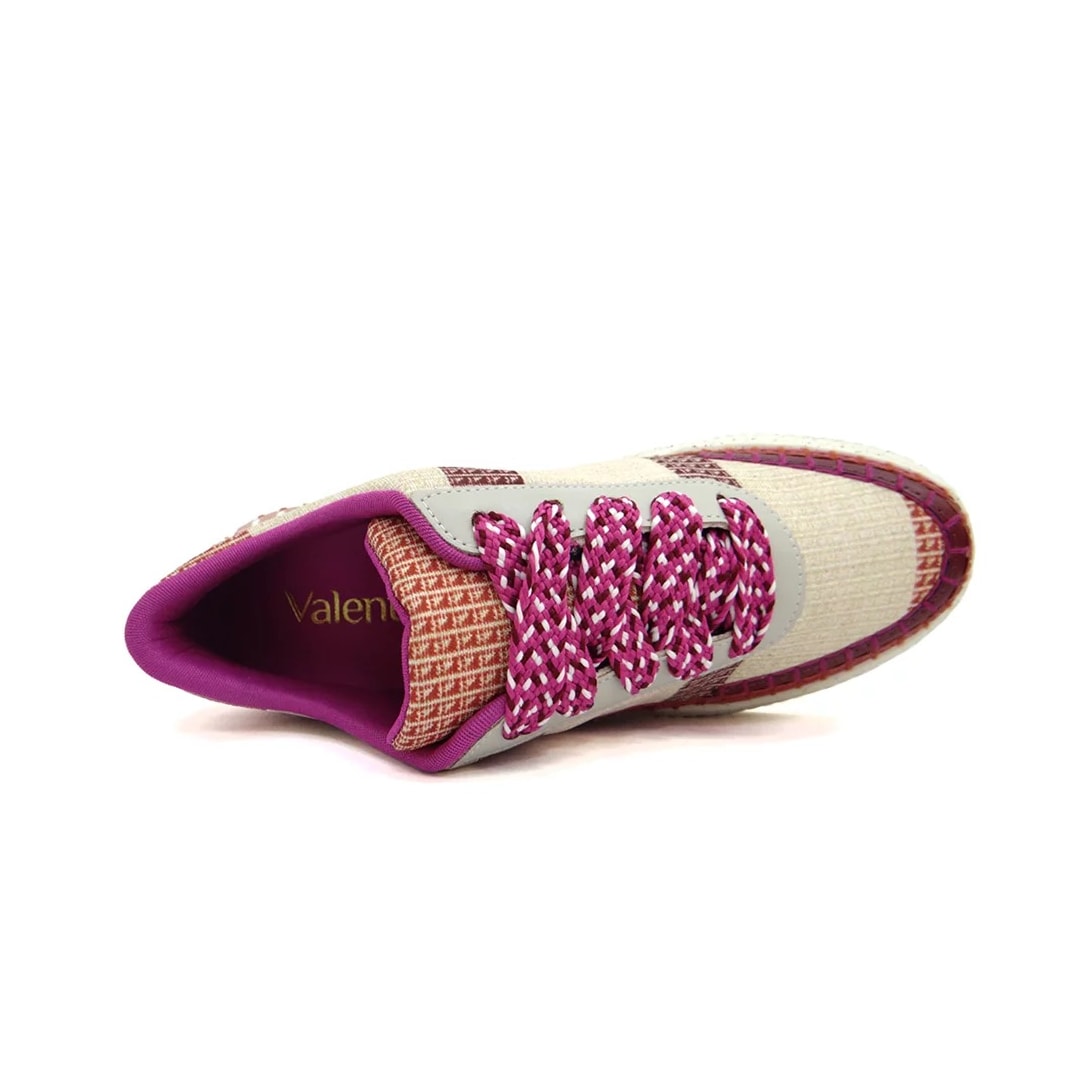 Tênis Valentina Casual 605003 Bege/Amora/Scarlet