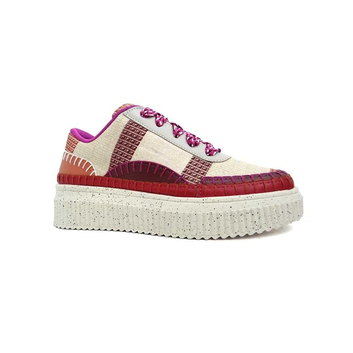 Tênis Valentina Casual 605003 Bege/Amora/Scarlet Tênis Valentina Casual 605003 Bege/Amora/Scarlet