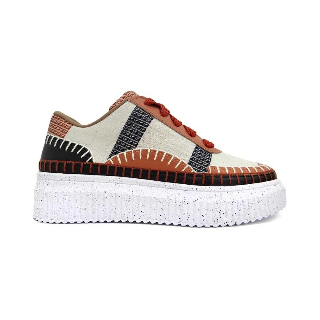 Tênis Valentina Casual 605003 Cru/Terracota