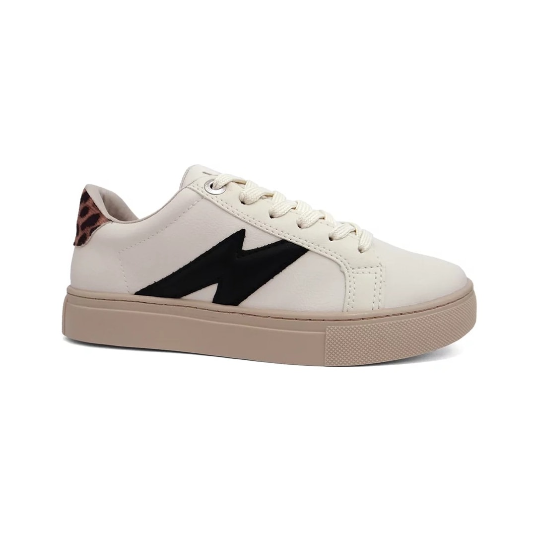 Tênis Via Marte Casual 082-002 Marfim/Preto/Frapucc
