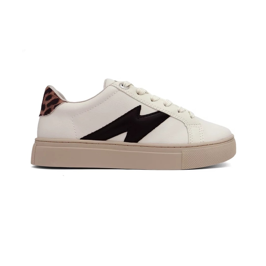 Tênis Via Marte Casual 082-002 Marfim/Preto/Frapucc