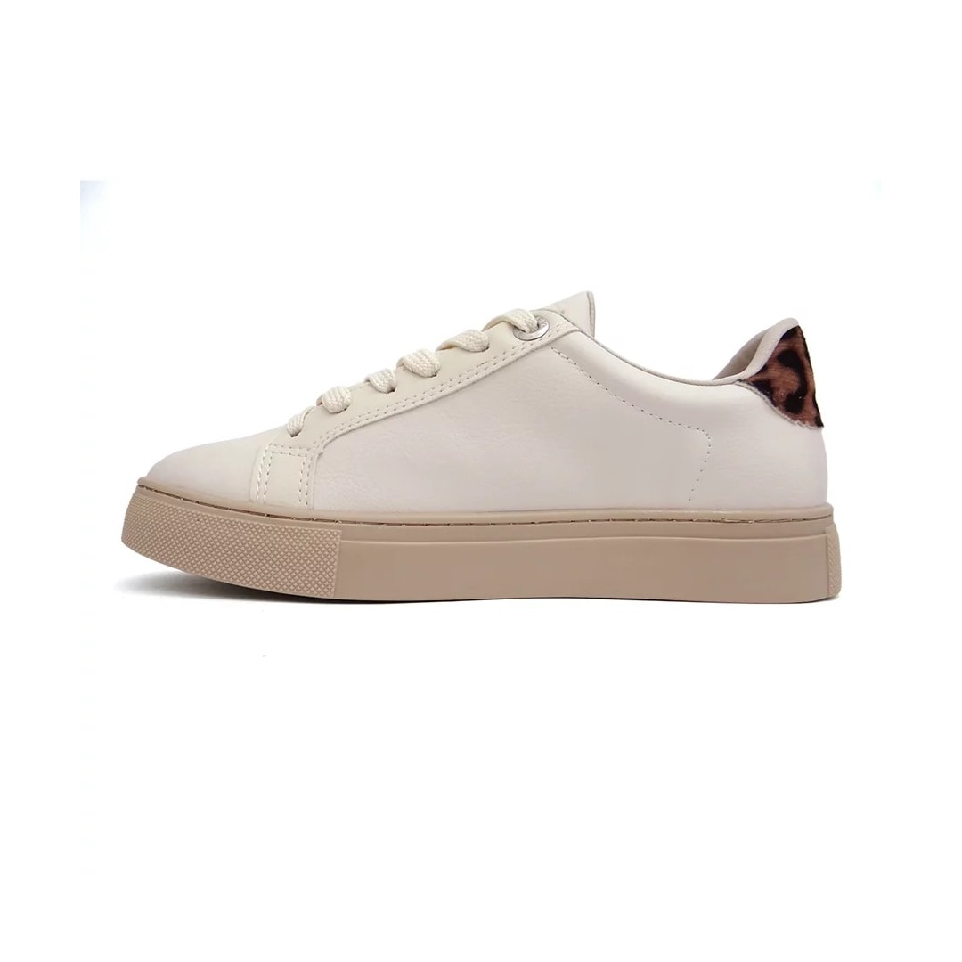 Tênis Via Marte Casual 082-002 Marfim/Preto/Frapucc