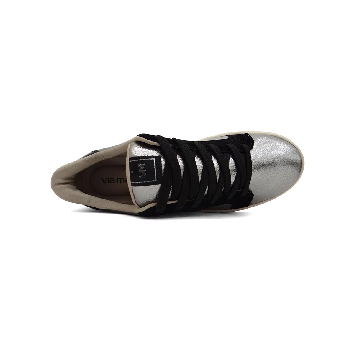 Tênis Via Marte Casual 082-010 Pewter/Preto/Preto Tênis Via Marte Casual 082-010 Pewter/Preto/Preto