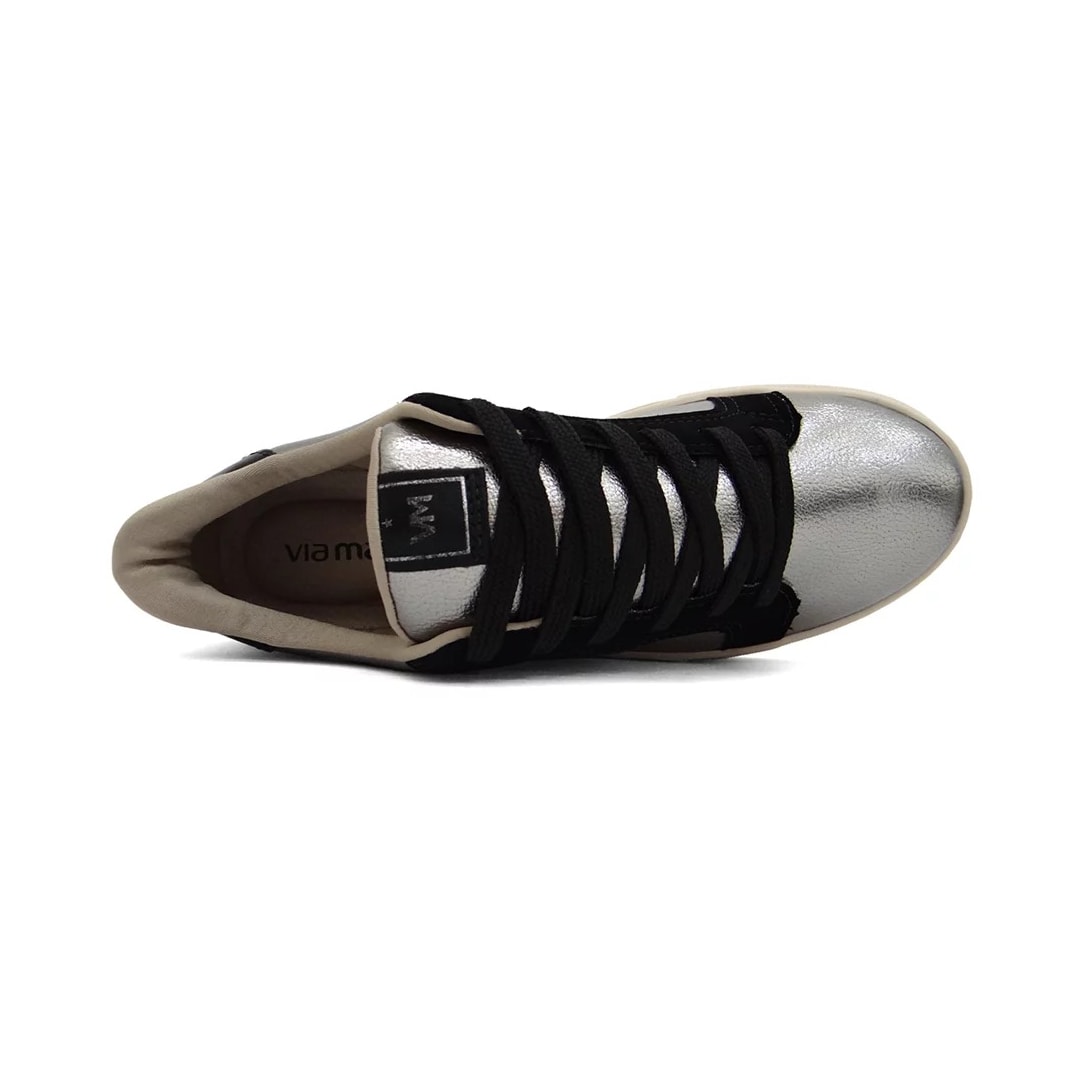 Tênis Via Marte Casual 082-010 Pewter/Preto/Preto
