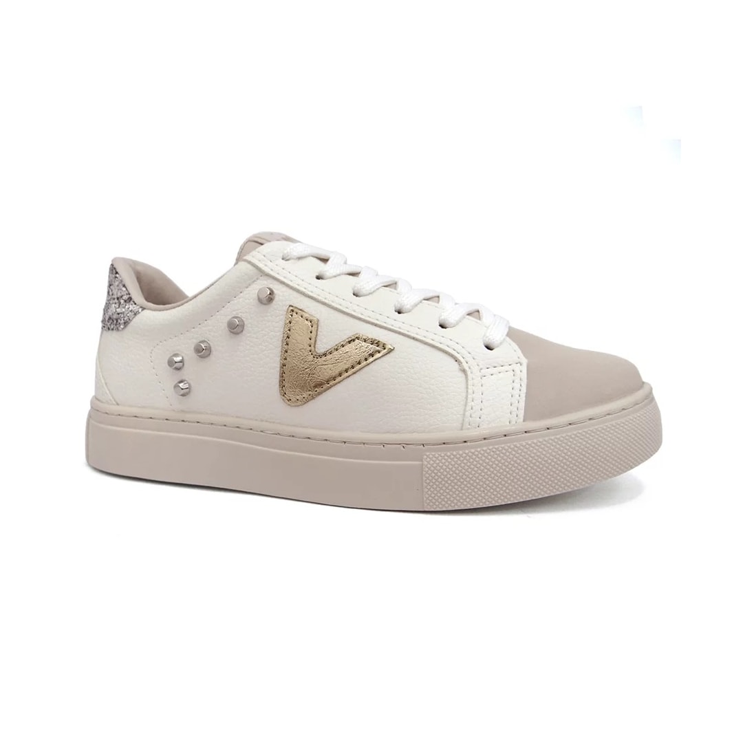 Tênis Via Marte Casual 082-012 Bege/Milk/Dourado/Pr Tênis Via Marte Casual 082-012 Bege/Milk/Dourado/Pr