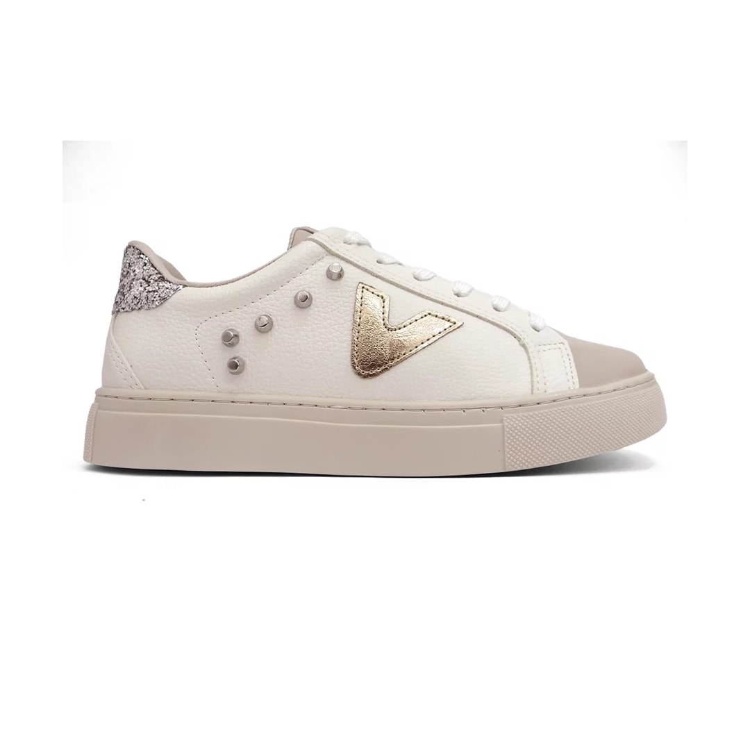Tênis Via Marte Casual 082-012 Bege/Milk/Dourado/Pr Tênis Via Marte Casual 082-012 Bege/Milk/Dourado/Pr