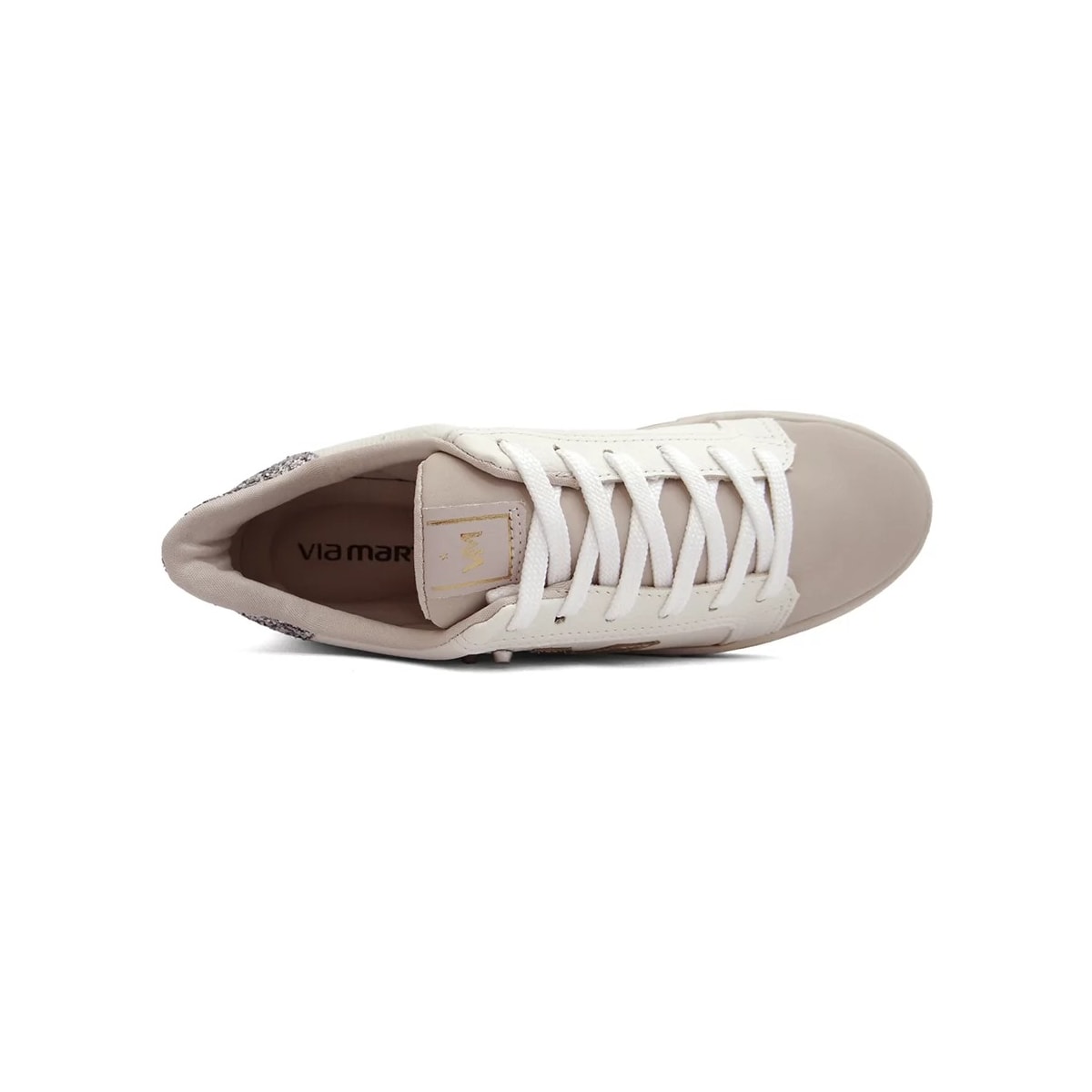Tênis Via Marte Casual 082-012 Bege/Milk/Dourado/Pr Tênis Via Marte Casual 082-012 Bege/Milk/Dourado/Pr