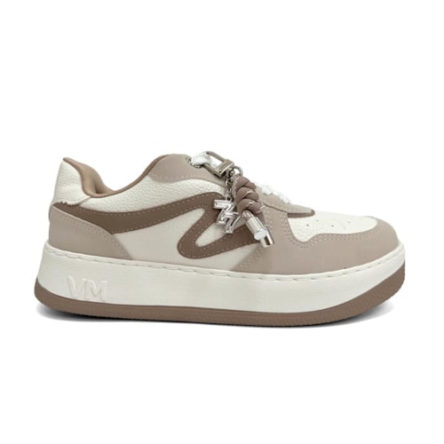 Detalhe - Tênis Via Marte Casual 209-014-13 Bege/Milk/Toffee