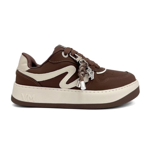 Detalhe - Tênis Via Marte Casual 209-014-14 Dark Brown/Marfim