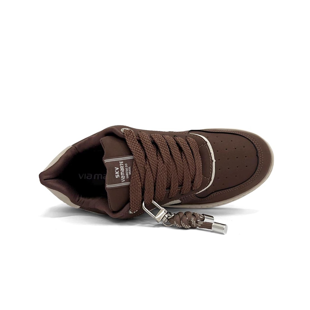 Tênis Via Marte Casual 209-014-14 Dark Brown/Marfim