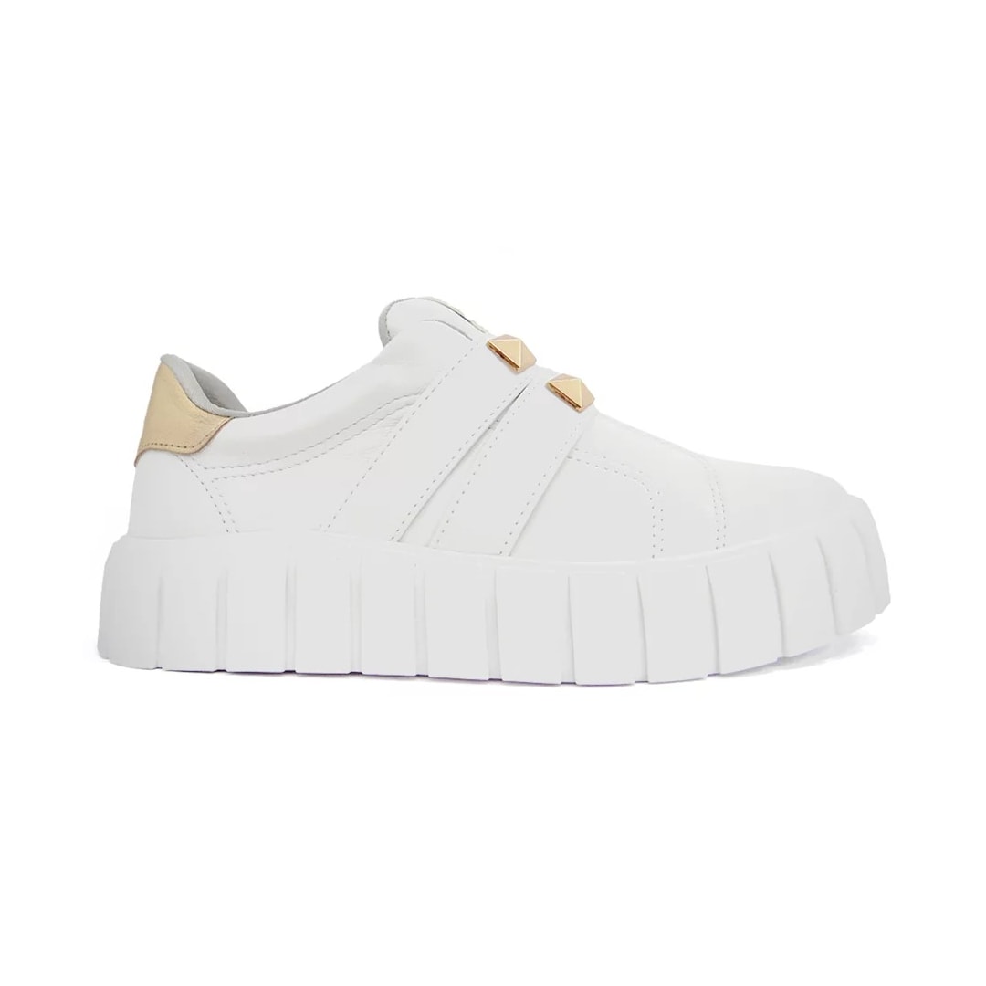 Tênis Via Marte Casual 22-16606 Branco/Gold