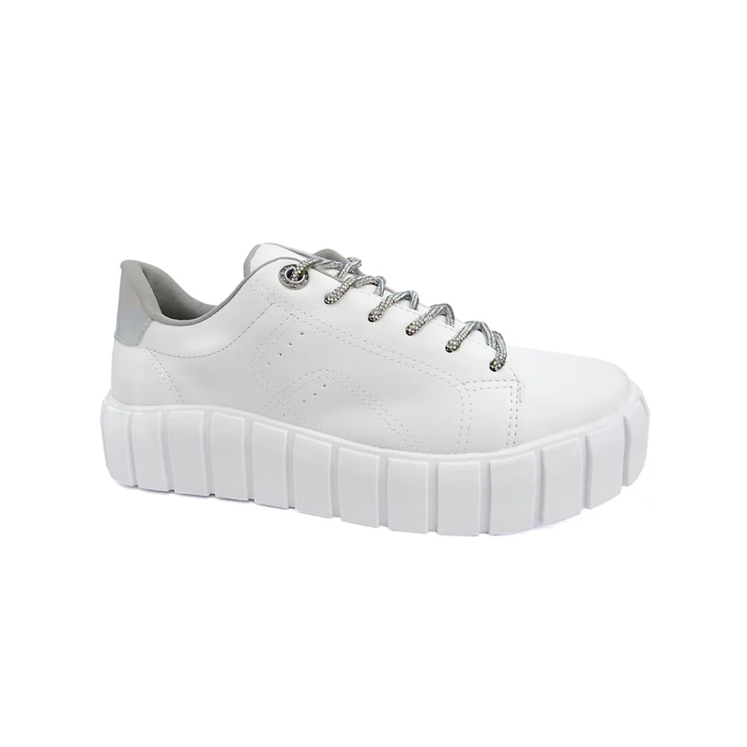 Tênis Via Marte Casual 23-10910 Branco/Prata
