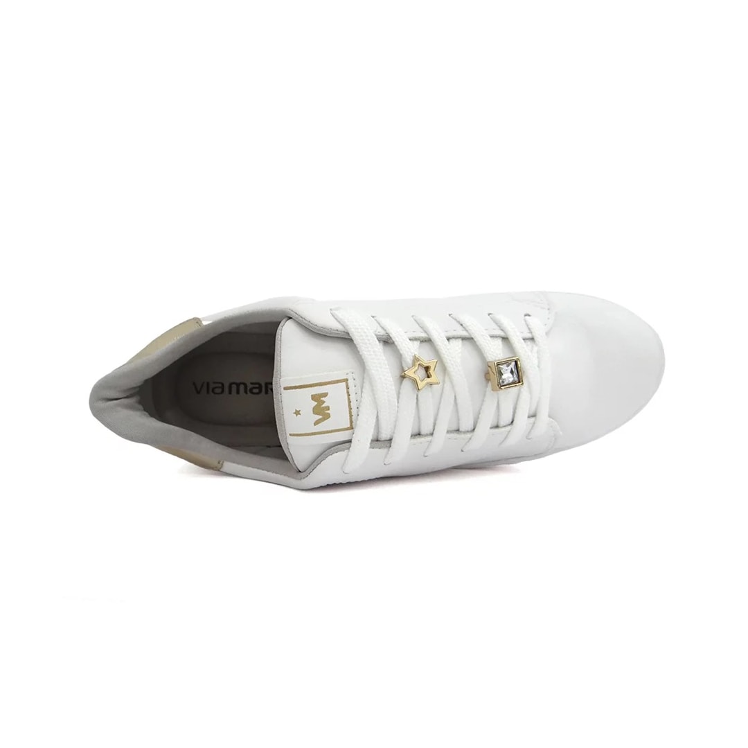 Tênis Via Marte Casual 23-10910 Branco/Prata Tênis Via Marte Casual 23-10910 Branco/Prata