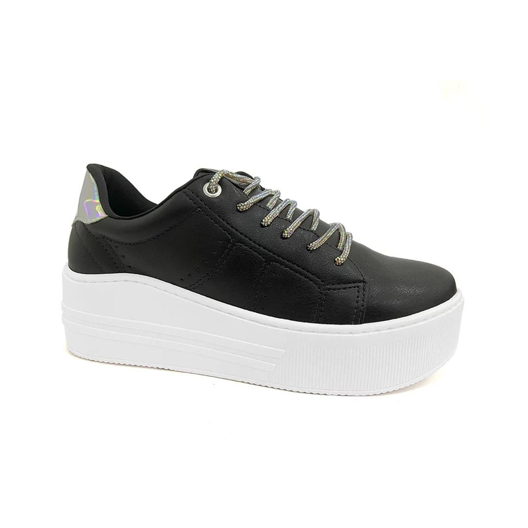 Tênis Via Marte Casual 23-1121 Preto/Prata