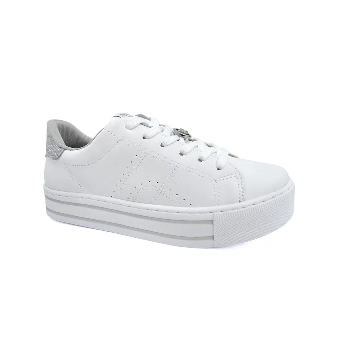 Tênis Via Marte Casual 23-11807 Branco/Prata