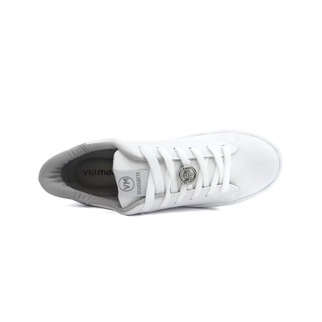 Tênis Via Marte Casual 23-11807 Branco/Prata Tênis Via Marte Casual 23-11807 Branco/Prata